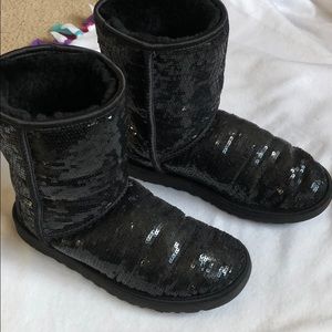Uggs Black Sequence Boots